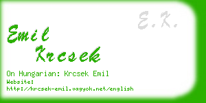 emil krcsek business card